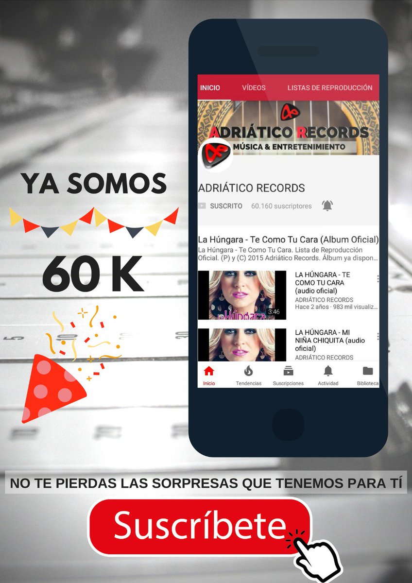 ¡GRACIAS!

YA SOMOS 60.000 en la familia de ADRIÁTICO RECORDS

¡SUSCRÍBETE para seguir creciendo juntos!

#AdriáticoRecords #FamiliaAdriático #CanalYoutube  #60K