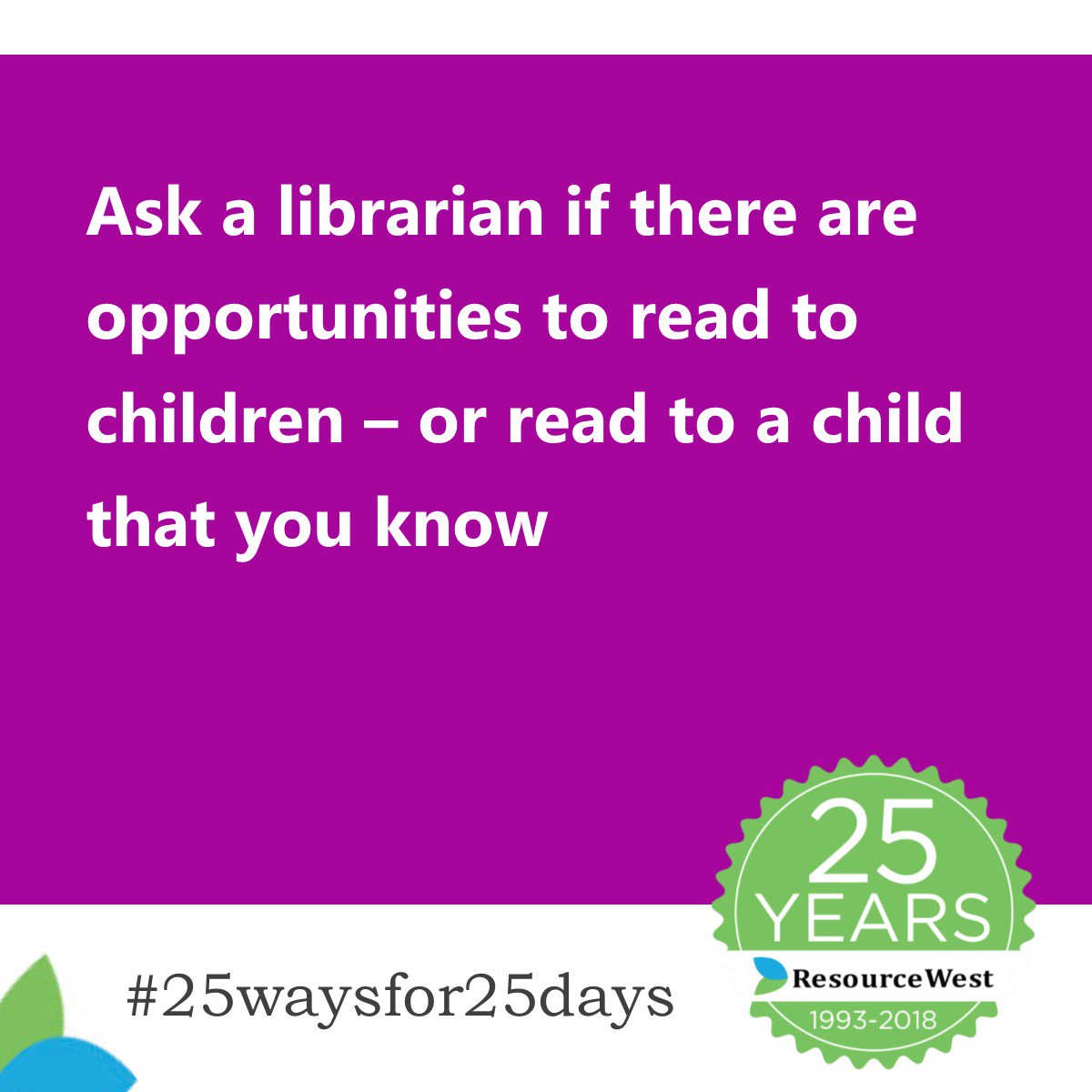 ResourceWest's tweet photo. Day thirteen - Way thirteen #25waysfor25days https://t.co/XAO9X0d31B