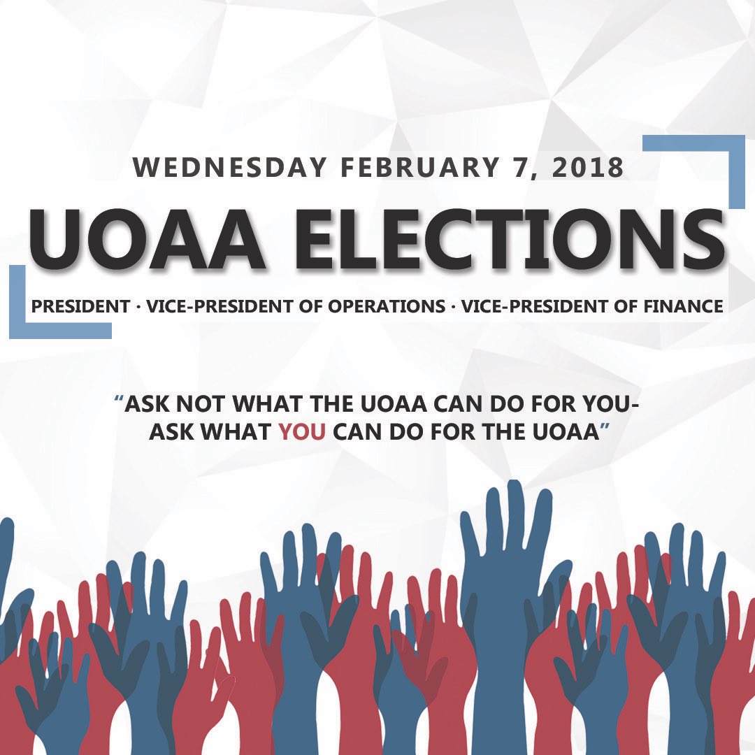 UOAA Elections are just around the corner. Check out our Facebook Page for more info.