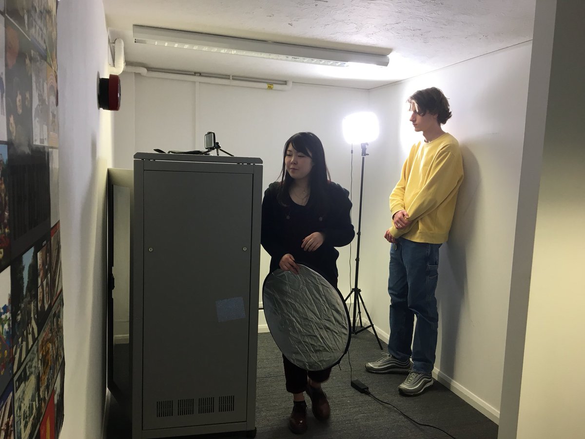 CambridgeLeader's tweet image. Students learn about three point lighting and working with actors in preparation for a promotional video shoot next week. #learningbycreating
