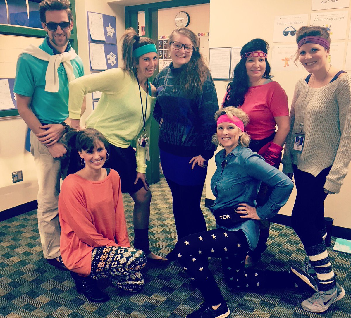 MsWoldsClass's tweet image. 1st grade teachers looking radical today celebrating the 80th day of School! #SLPPantherProud #NPpride