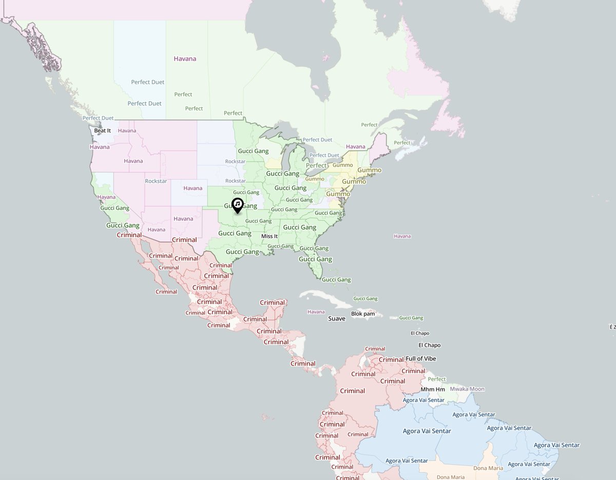 Interactive map #dataviz to find the #1 song in anywhere in the world. Click the area to play the song. #music

pudding.cool/2018/01/music-…