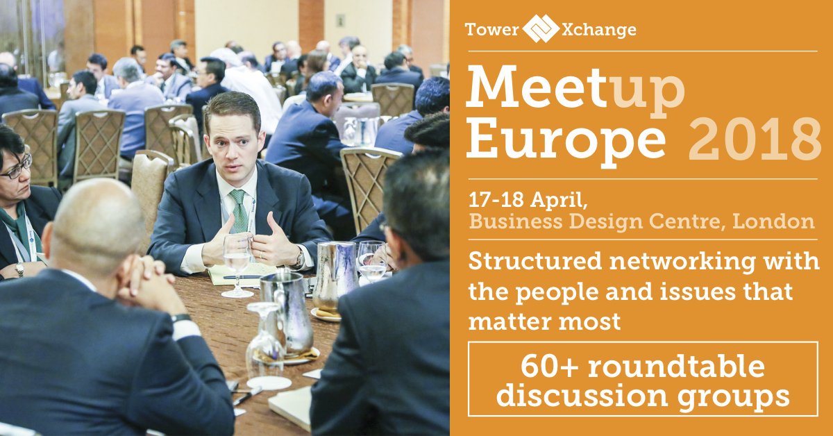 TowerXchange's tweet photo. Structured networking with the people that matter on the issues that matter the most at TowerXchange Meetup Europe https://t.co/lP3sHxXJMh #txmeetupeurope #thefuturenetwork https://t.co/4mFPZFB0Ew