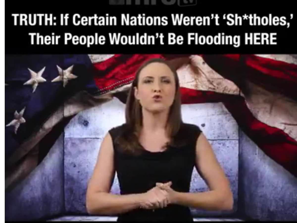 JoanneCabrera11's tweet photo. Loves @RealBrittHughes ...watch this..she is spot on! @realDonaldTrump
@DonaldJTrumpJr @IngrahamAngle @FoxNews #shitholecomment #truthbetold
https://t.co/Wk5uABiWvZ https://t.co/IsPAYUwc5N