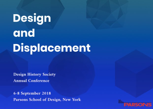 Reminder: Paper submissions due Jan 29! The <a href="/SoDesignHistory/">Design History Society</a> 2018 Conference will be hosted this year at Parsons School of Design. Paper submissions now being accepted in this year's theme 'Design &amp; Displacement' bit.ly/2mMOuu6