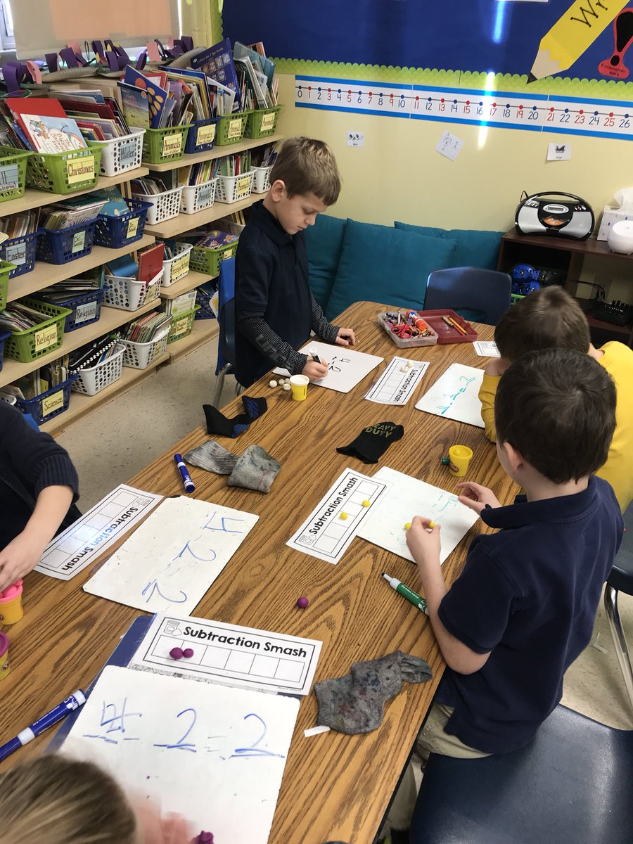 KWRockets's tweet photo. Subtraction smash was a big hit today when learning how to subtract! #weloveplaydoh #smarties https://t.co/5n2o1nq4kh