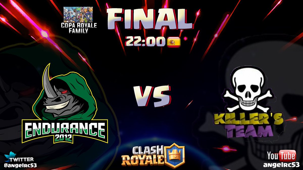 🕐 Hoy a las 22:00 🇪🇸

🏆FINAL COPA ROYALE FAMILY🏆 <a href="/RealezaCup/">👑RealezaCup👑</a>

⭐<a href="/EDRC_Club/">ENDURANCE</a> 🆚<a href="/Inka_eSports/">InKa eSports</a> (KILLER'S TEAM)⭐

📺@angelrc53 📺youtu.be/z-HZr14rf7M
