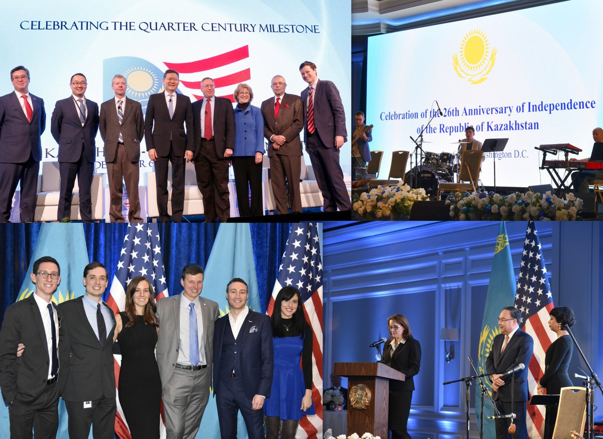 usap2017's tweet photo. As Pres. Nazarbayev’s visit to the US ends, we reflect on a year of incredible cooperation, marked by the celebrations of our nations’ 25th and 26th bilateral relationship anniversaries, and 26 years of Kazakhstan's independence!  #USA #Kazakhstan #usap2017 https://t.co/Ler41JhcsJ