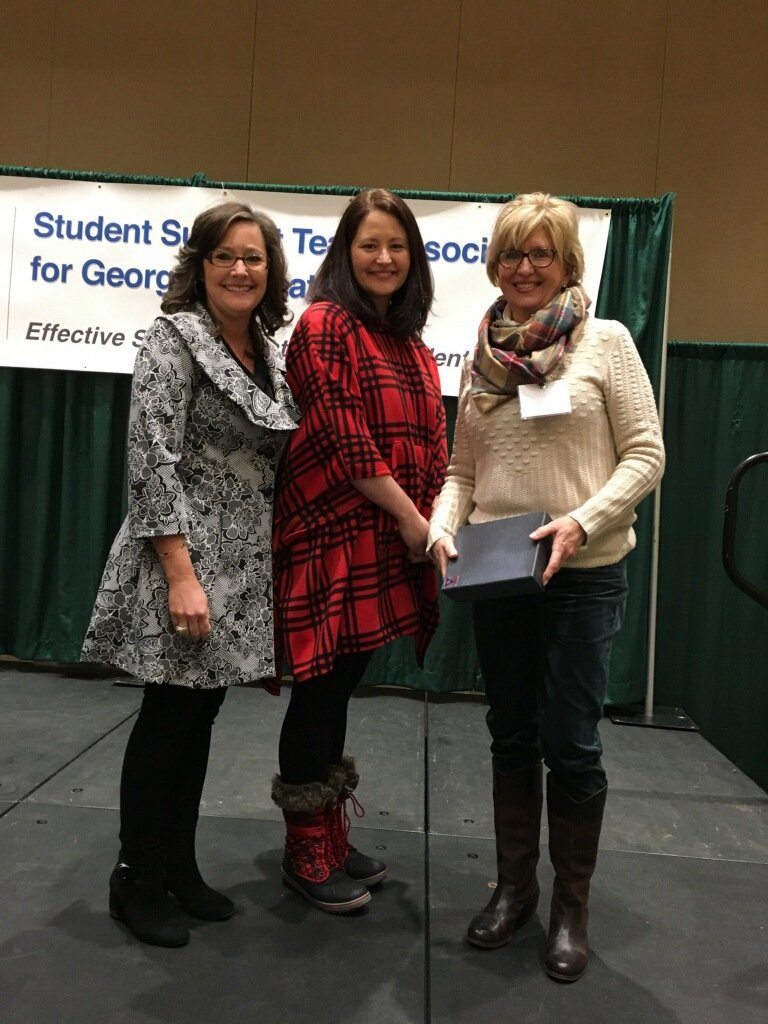 GADOECLIMATE's tweet photo. Dr Susan Barrow, newest mbr of @georgia_pbis team is winner of @GAEL_2014 Exemplary Service Award @GaSSTAGE 2018 conference presented by PRES of #SSTAGE & #PBIS DC for Effingham Co.! @GaDOESafeSchool @georgiadeptofed https://t.co/frLs9L9RTs