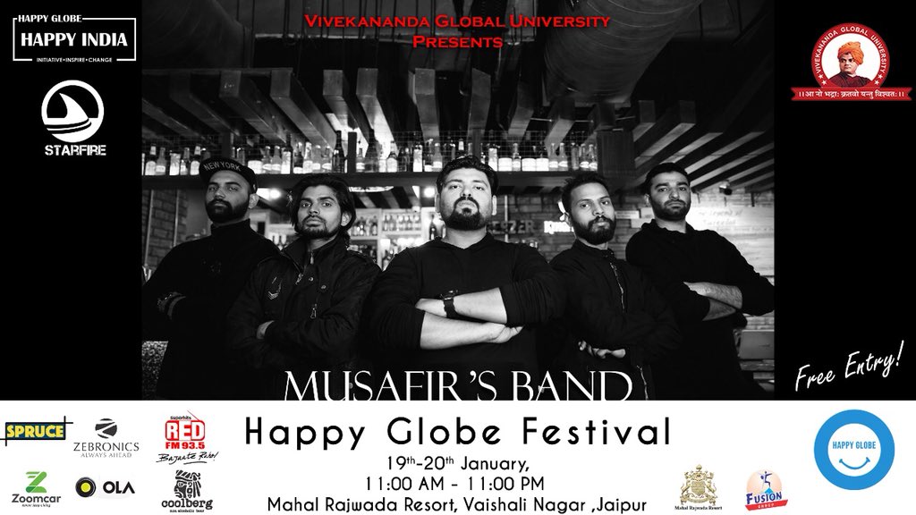 4HappyIndia's tweet photo. Sometimes I Wonder What The World Would Be Without Music, It Is More Than Just Words And Rhythms. Presenting To You MUSAFIR'S BAND.
#musafirsband #musicfestival #rajasthanmusicfestival #happyglobefoundation #happyglobefestival #makeindiahappy #HappinessforHumans https://t.co/I96WhVWzpG