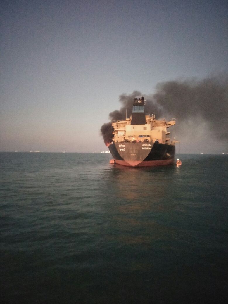 Major fire in oil tanker anchored off Kandla Port, one dead