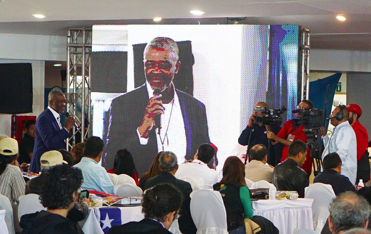 Last fall, our comrades were able to hear Guy-Patrice Lumumba, son of Patrice, speak at an anti-imperialist event in Caracas, Venezuela along w/  @evoespueblo &  @nicolasmaduro. Guy-Patrice ran for President of Congo on nationalization platform, carrying on legacy of his father.