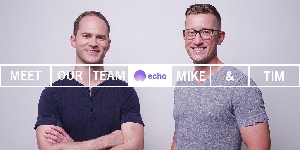 echothatapp's tweet image. The two founding members of the #echothat team!  Our mission is to give influencers a digital toolkit that lets them work directly with their social media crowds to create amazing things.