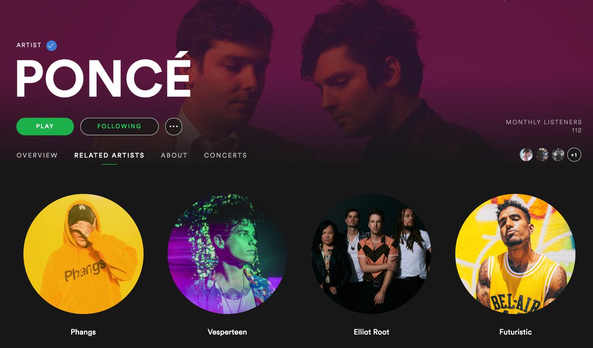 poncetheband's tweet photo. Fan of @thisisphangs, @_VESPERTEEN_, @ElliotRoot or @OnlyFuturistic? Give us a listen and follow on @Spotify! #phangs #vesperteen #elliotroot #futuristic #spotify
https://t.co/EPcEqS3j0K https://t.co/i5r9jClYJ2