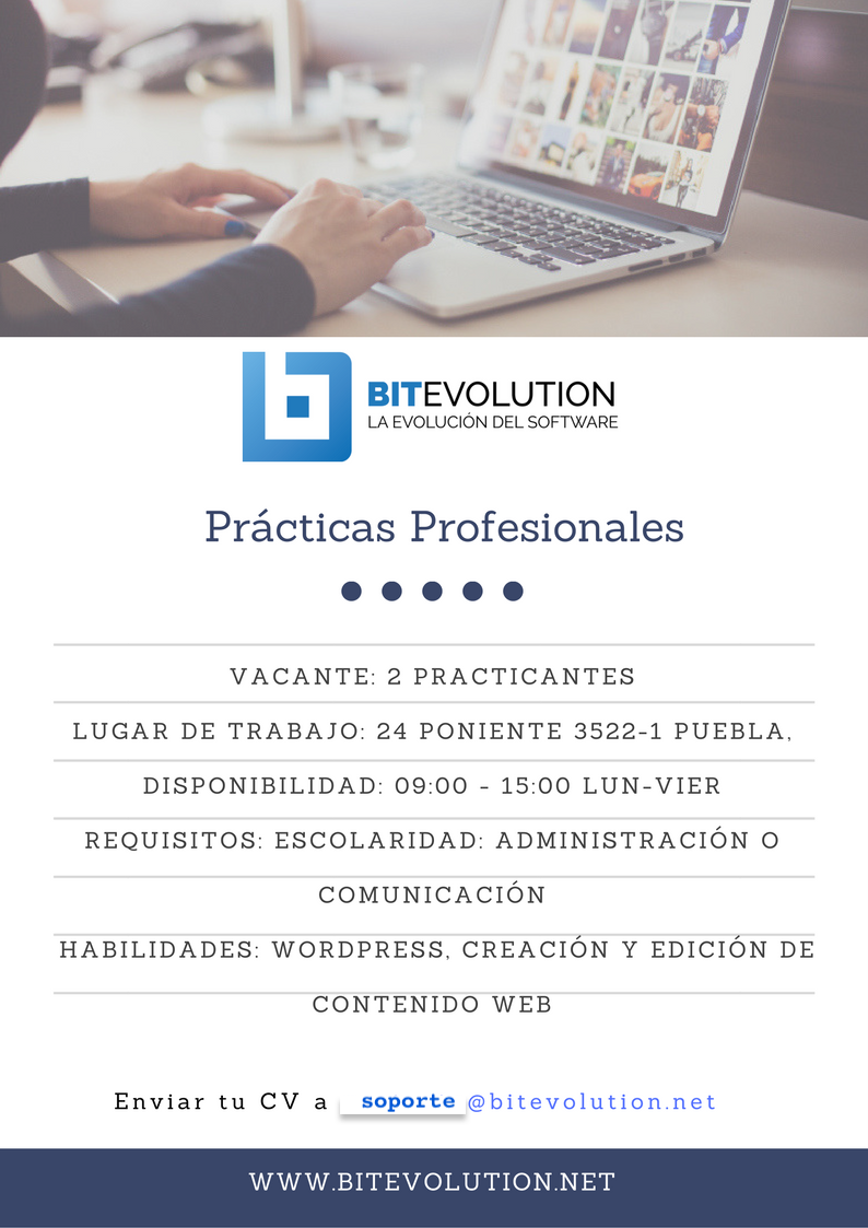 BitEvolution's tweet photo. ¿¿Interesad@s en realizar #prácticas #profesionales ?? https://t.co/oXMLeEs9jD https://t.co/KecxHQ6DSj
