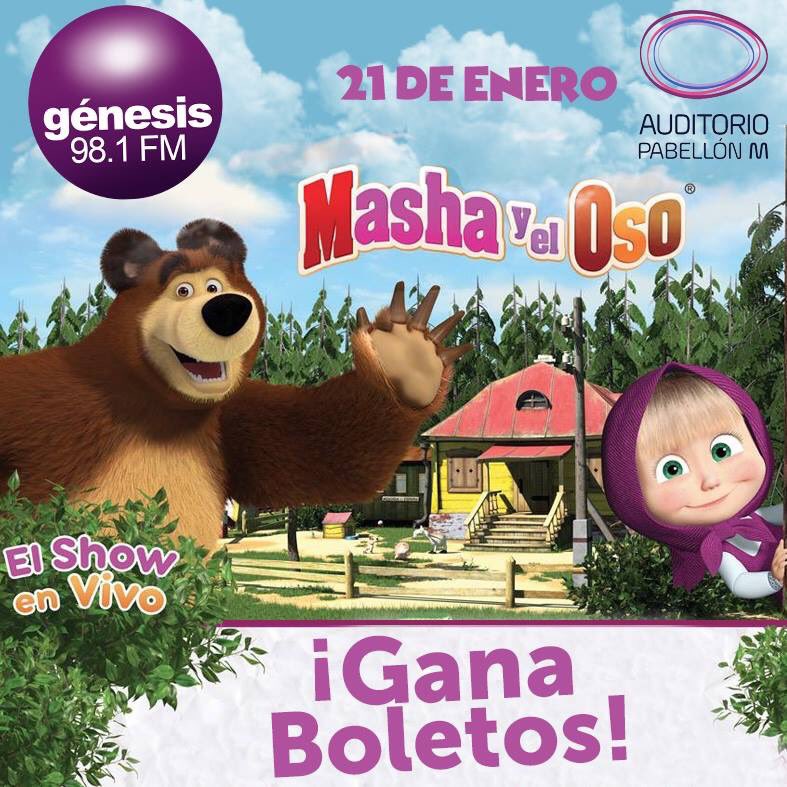genesis981fm's tweet photo. ¡Participa por boletos para Masha y el oso!

RT + FAV + TU NOMBRE COMPLETO https://t.co/z1TbPKWBFp