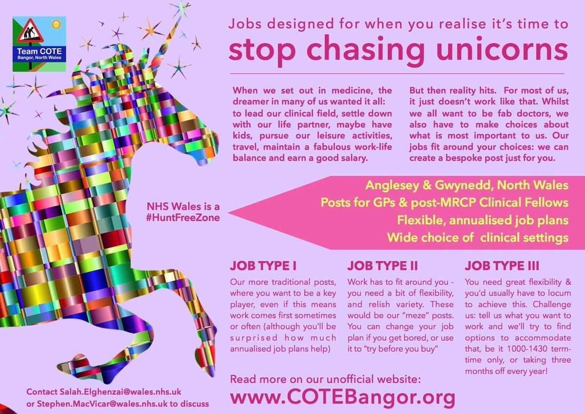 Our next generation of #JobsDesignedAroundYou for GPs and post-MRCP docs. Bespoke job-plans, infinitely customisable... our goal is happy fulfilled doctors, because that's how we can deliver great service to our patients. #ChallengeUs cotebangor.org/gps-post-mrcp-…