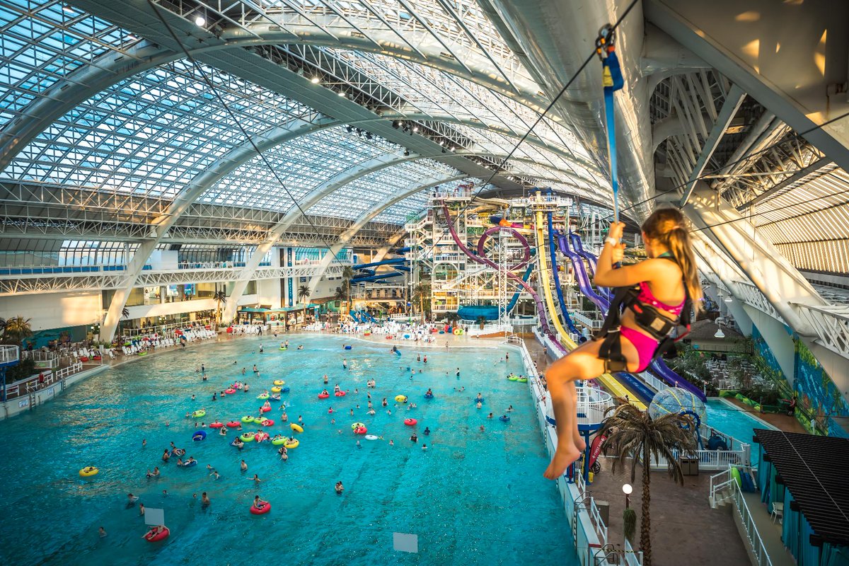 West Edmonton Mall Zipline Over The Largest Indoor Wave Pool For A Colorful View And An Incredible Experience Visit Wem Ca Or The West Edmonton Mall App For Details T Co 5w6zotqhyj
