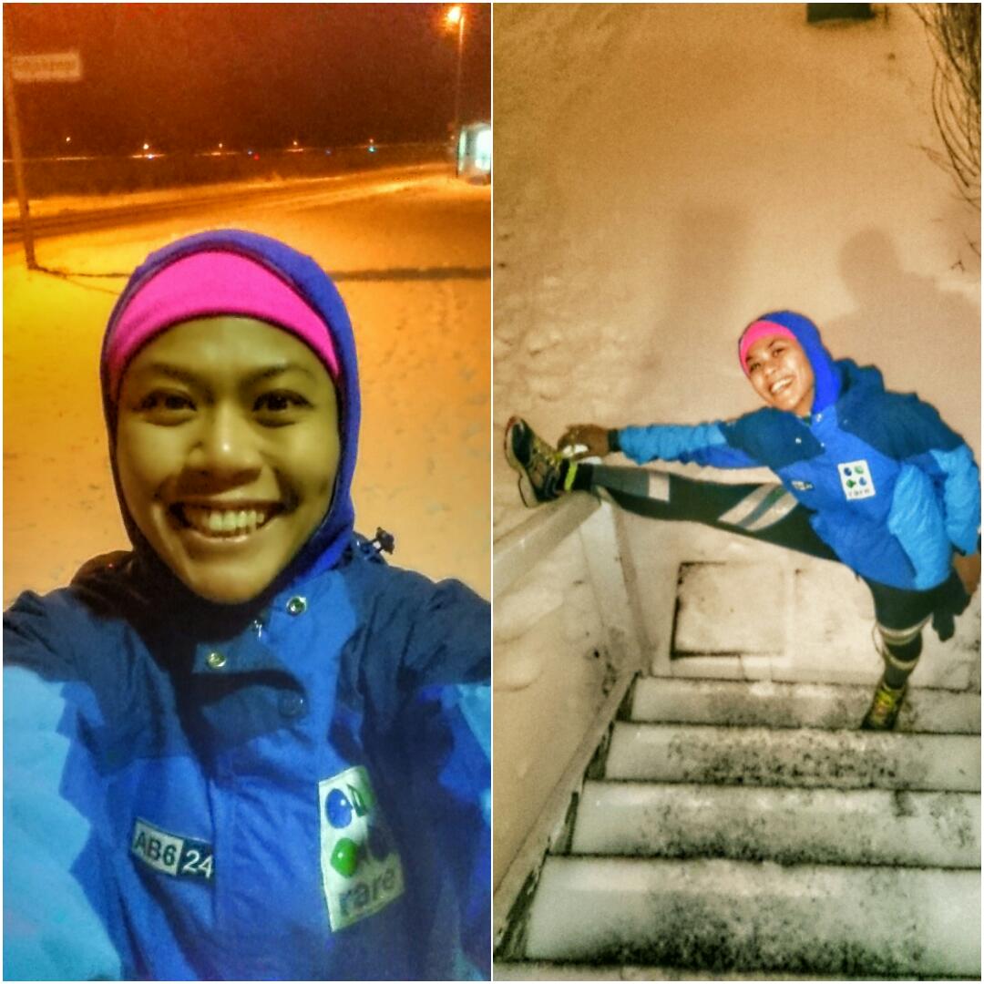 Asti_Tyas's tweet photo. No wind.No icy road. Let's #run #runningtogether #runningcouple #runafterwork #winterrun #snowrunning #nightrun #nightrunner #afterrunselfie https://t.co/3KSJVsWAl6
