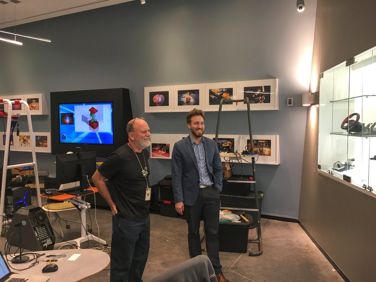 FullSail's tweet photo. Thanks for stopping by campus &amp; checking out our tech, @BarrettAll! Any tips or tricks of the trade for our #comms students? #FullSail #FNation https://t.co/vQhhqjfIXi