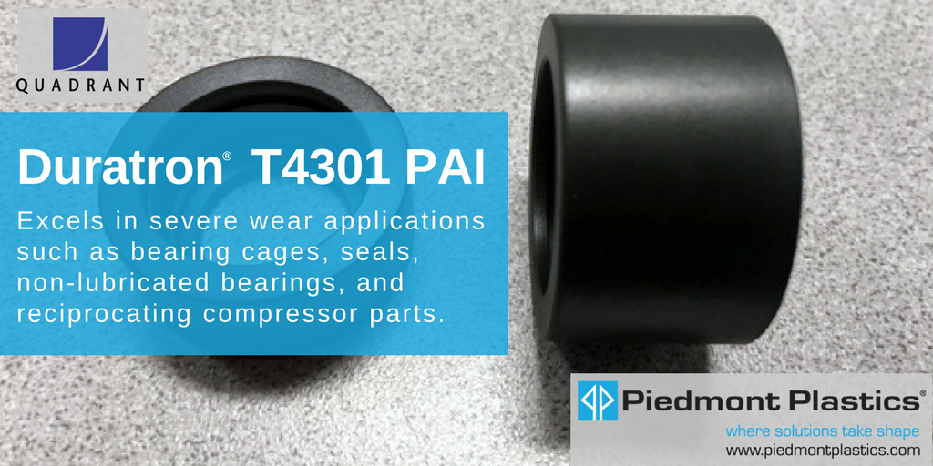 piedmontplastic's tweet photo. Duratron® T4301 PAI's low expansion rate and excellent wear resistance enable manufacturers to increase bearing speeds and extend part life. For more info on #Duratron or to find a #PiedmontPlastics nearest you, click here https://t.co/faqOhycR36 #Quadrant https://t.co/OSIW3udZOt