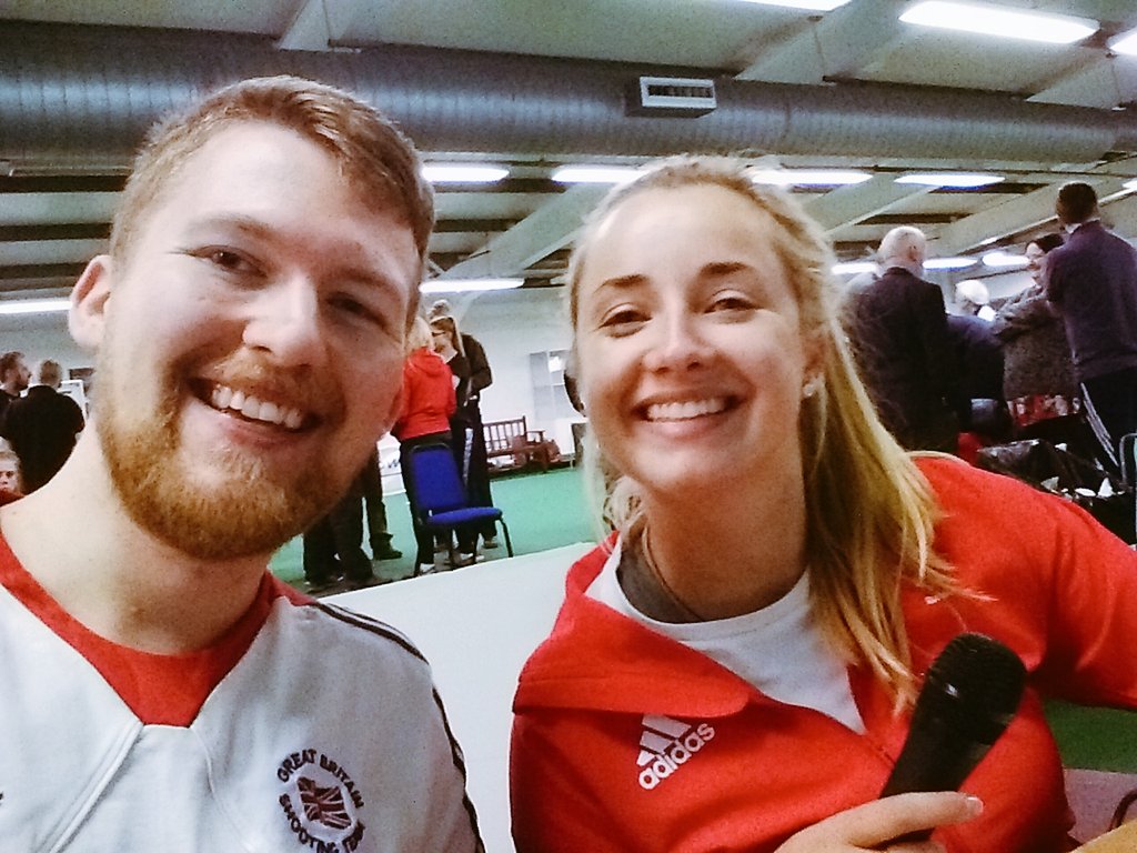 End of a great day helping @GBShooting to #InspireAGeneration today! A lot of good shooting & strong future medal potential on show. Even managed to teach @Issybailey1 how to commentate a final! #AthleteAmbassadors #IGoBeyond #ATeam