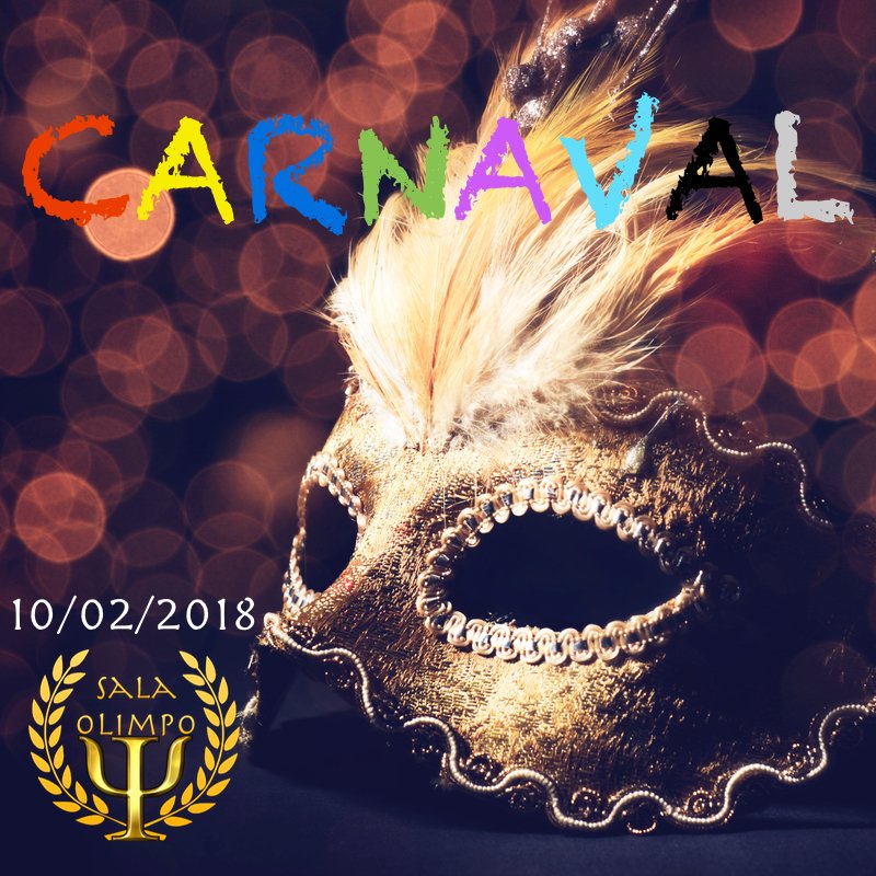 salaolimpo's tweet photo. SÁBADO 10 DE FEBRERO DE 2018

¡¡El carnaval ha llegado!!
Ponte tu mejor disfraz y ven a pasarlo bien.

Entrarás en el sorteo de una CESTA ERÓTICA, si vienes disfrazado.
Durante la noche tendréis aperitivos fríos para picar, dulces, música para bailar, cotillón y mucha diversión. https://t.co/auNw6OX1el