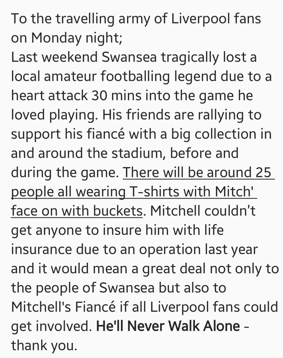 Guys, please could you do me a huge favour and give this a Retweet, as a fellow Liverpool fan living in Swansea it would mean the world to me! Thanks ❤️ <a href="/LFCTransferNRS/">LFC NEWS</a>