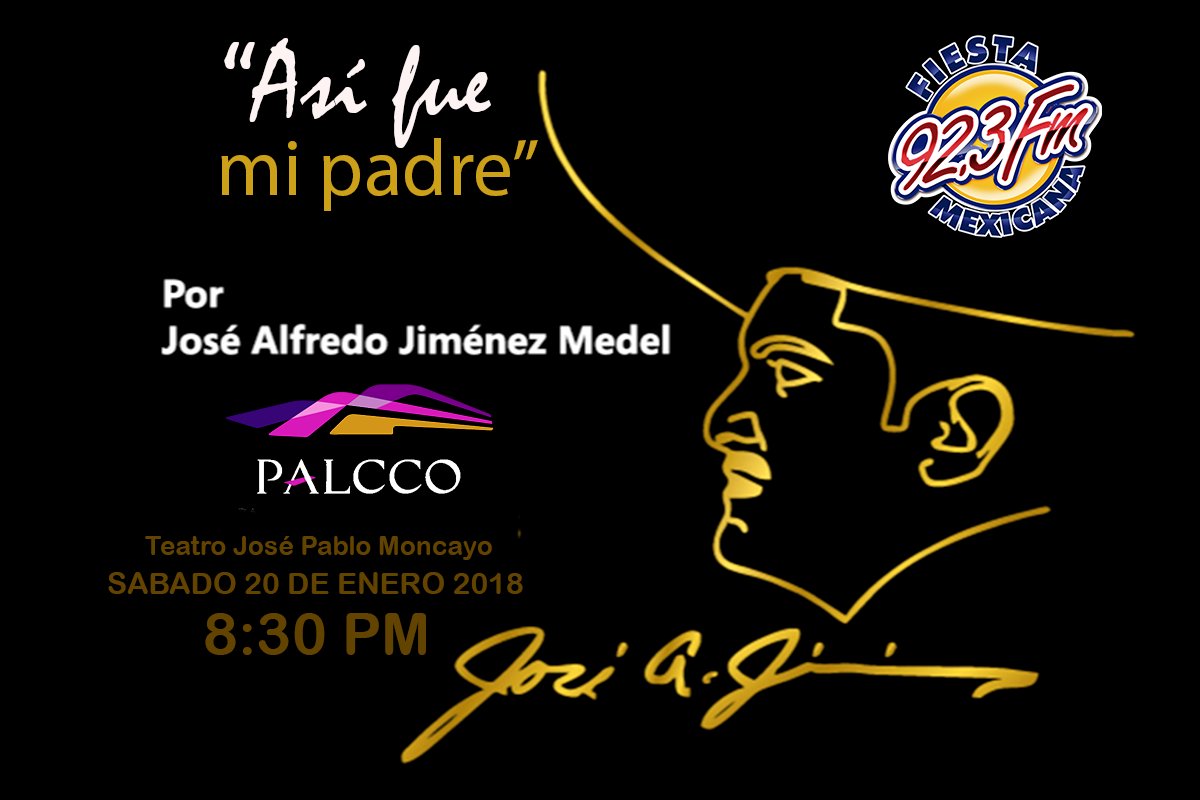 Tenemos 10 pases dobles para que vayan a ver #AsíFueMiPadre, un homenaje a "José Alfredo Jiménez" por su hijo José Alfredo Jiménez Medel.
Para ganar den RT y comenten el nombre de una canción de #ElRey y a quién se la dedican. Quienes lo hagan correctamente tienen su pase doble😀