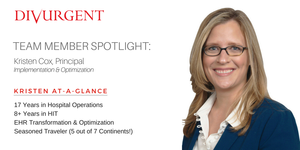 DIVURGENT's tweet photo. Meet Kristen! She’s been in the #healthcareindustry for 17 years and in #HIT for 8 – she’s seen and done it all. See for yourself…check out her bio and expertise here and look for her at #CHIME18 / #HIMSS18 in March https://t.co/UIeLoca7sP #EHRtransformation https://t.co/ivQnojdOLh