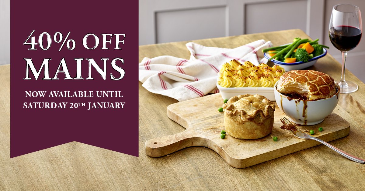 #CheltenhamHour - To give you that little midweek boost, we’re EXTENDING our 4O% off mains until Saturday 20th January - just show this when placing your order and tweet us to book! 🎉