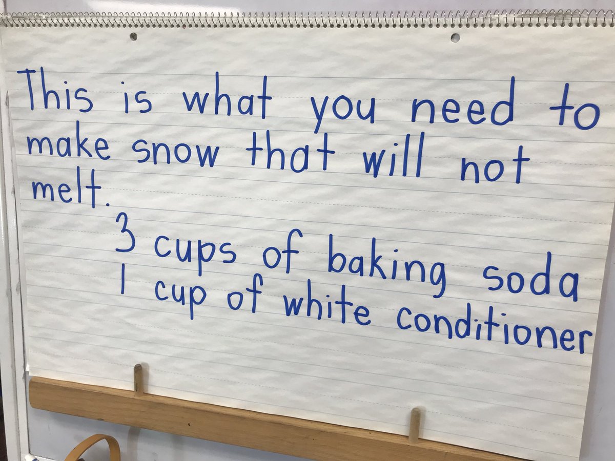 MrsBertsch1st's tweet photo. What to do when it’s too cold to play outside and you don’t want to end up with a bowl melted snow inside? You make fake snow. (And write about it, of course.) https://t.co/PLc8jfMv1f