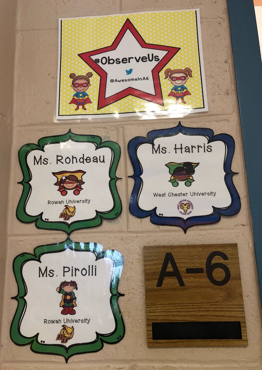 AwesomeInA6's tweet photo. So happy to welcome our #studentteacher Ms. Pirolli to our #AwesomeInA6 #family! @RowanEducation #preservice https://t.co/OwYhYvQPxU