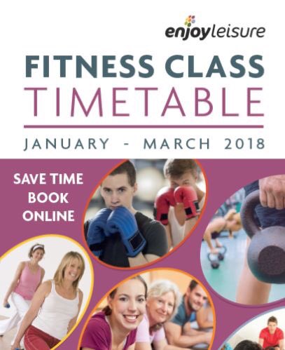 JAN - MAR 18 FITNESS CLASS TIMETABLE 

We know how eager you all are to know what's coming in January so here you are...🙂

We are awaiting delivery of our printed copies, but in the meantime, you can download a copy of the class timetable online here: enjoyleisure.com/GetFile.aspx?i…