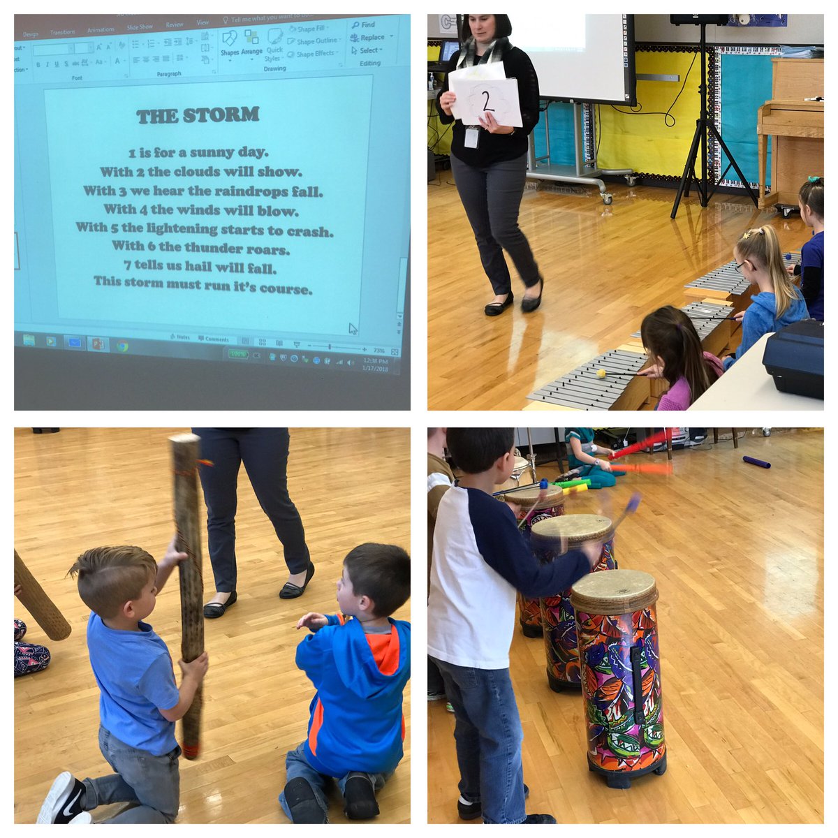 Traci0417's tweet photo. 1st grade music...creating a musical "storm" to demonstrate crescendo and decrescendo. #HuskyLearning https://t.co/aNOxBBlZGu
