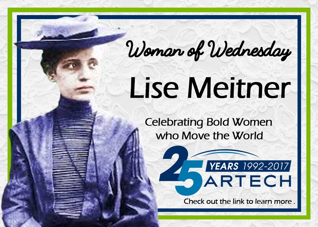 Artech_LLC's tweet photo. #WomanofWednesday Lise Meitner helped discover nuclear fission, calculating the energy released by the process. https://t.co/HR2boXel4X https://t.co/r3jqgOZNhS