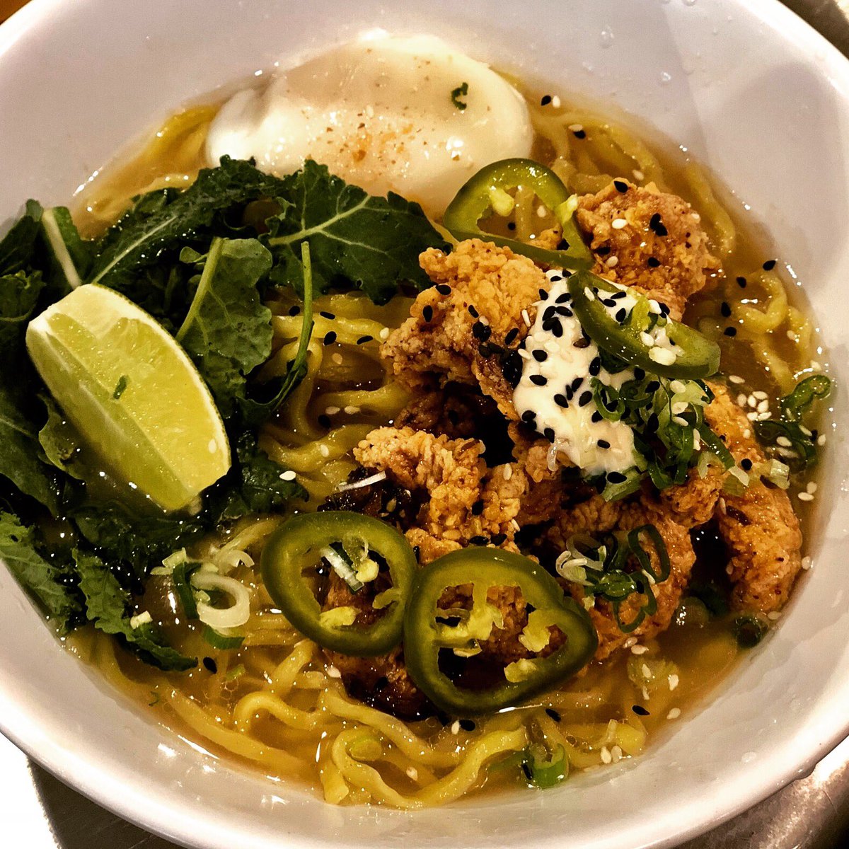 Fried chicken ramen <a href="/misterleesndls/">Mister Lee's Noodles</a> ... try it for Easton Restaurant Week!