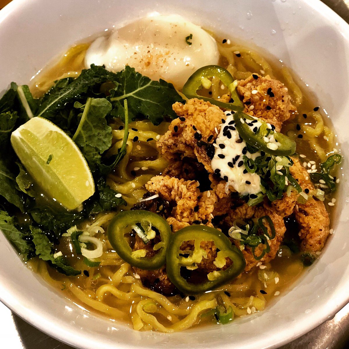 Fried chicken ramen @misterleesndls ... try it for Easton Restaurant Week!