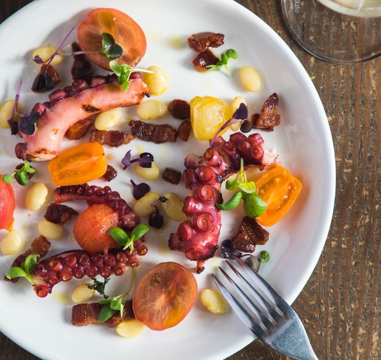 Perfect dish for summer's day! Chargrilled tenderised octopus  👌🏻 #publiccbd #lunchmenu #octopus #summer