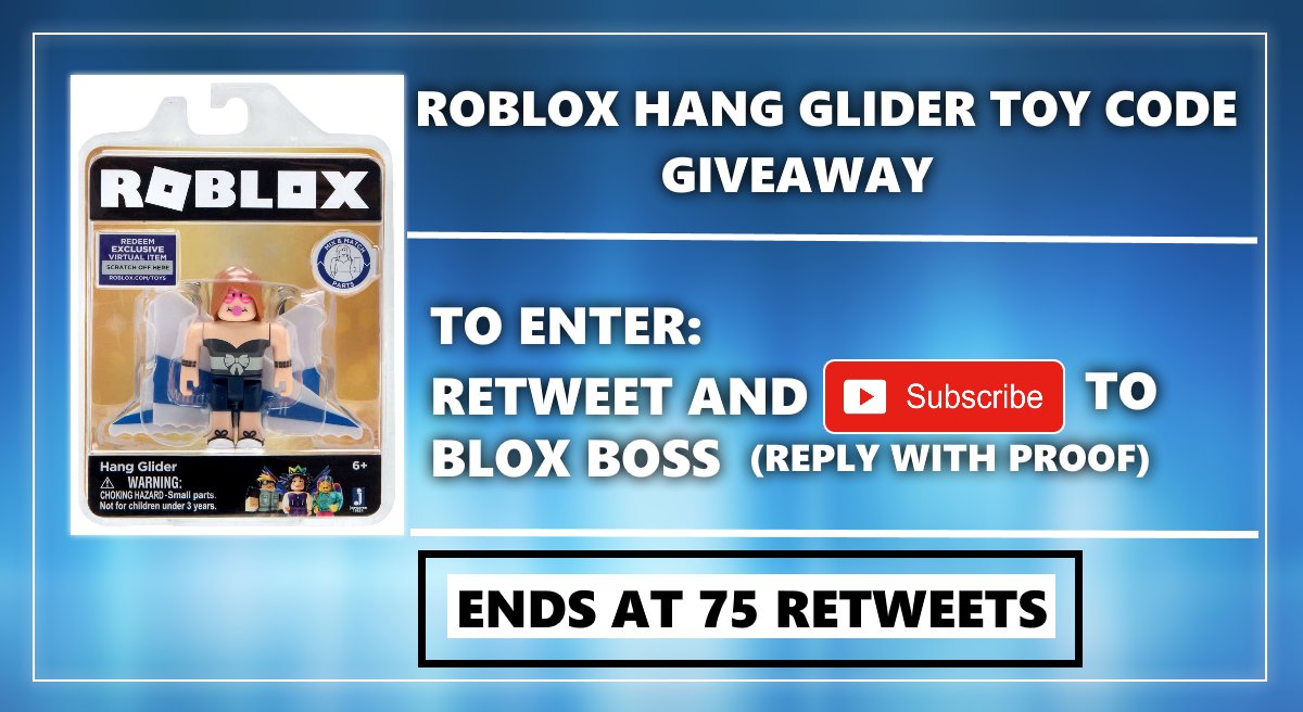 75602gamer On Twitter Roblox Hand Glider Toy Code Giveaway To