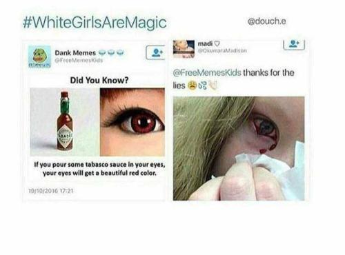 Funny Memes on X: "White girl magic #lol #memes #dankmemes #funny #meme  https://t.co/7aOZ3YFHkM" / X