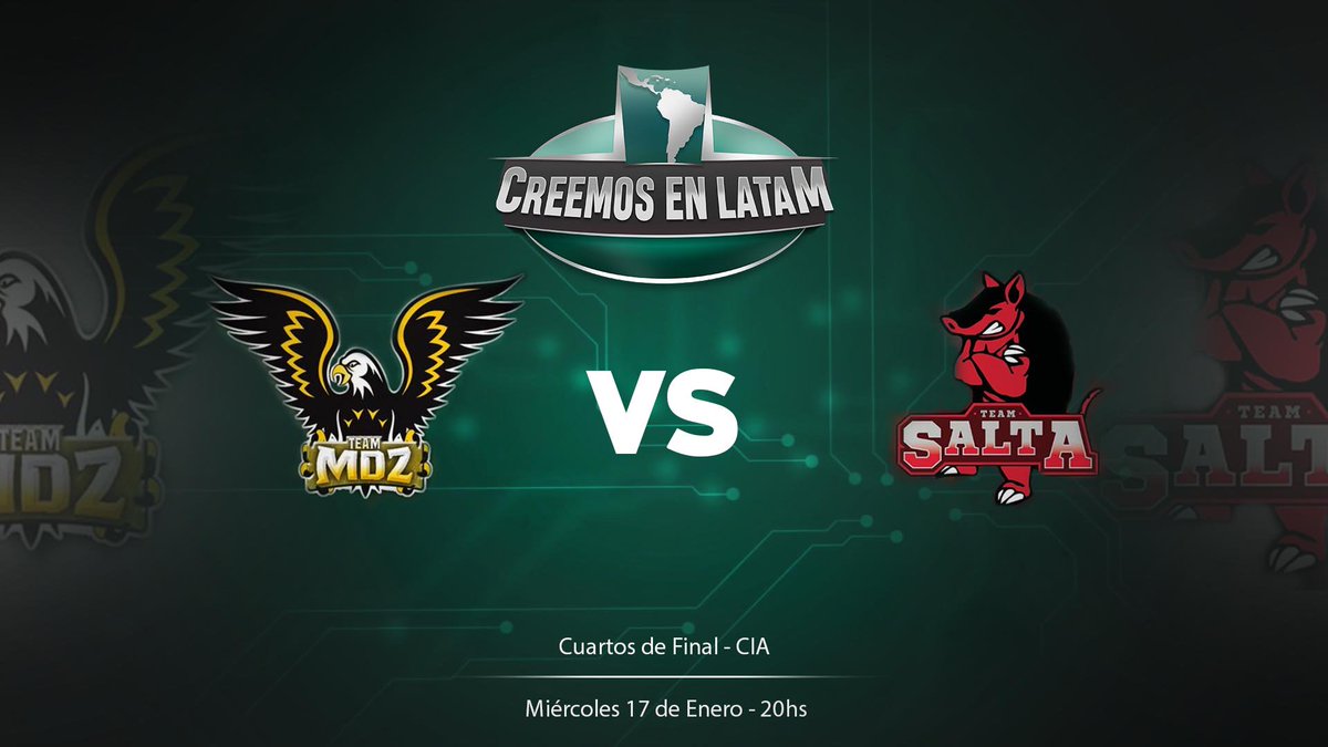 📺¡ÚNICO TURNO! | MIERCOLES 17/01/18📺

🏆@CopaInterProvCR Organizada por: <a href="/CEL_CLASH/">CEL</a> 🏆

✔️CUARTOS DE FINAL

💠<a href="/MendozaTeamCR/">TeamMDZ🍷</a> VS @TeamSaltaCR 

⏱️20 HS 🇦🇷

📽️youtube.com/c/Nachittus_YT          

Junto con: <a href="/SulfuCr/">Sulfu</a>        

¡Se agradece el RT!
