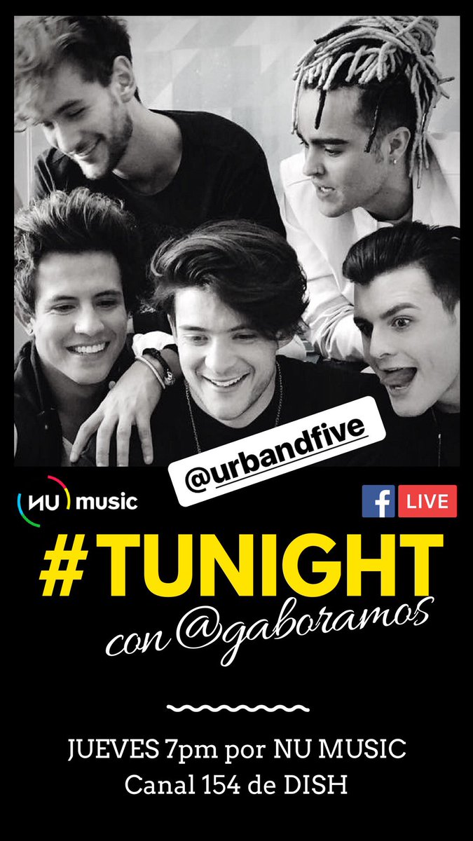 Gabo Ramos (@gaboramos) on Twitter photo Quien quiere venir d público a #TuNight 😎 ?????? 😱😱😱 estará @urbandfive 👊🏻 manden mail a terevibe@yahoo.com.mx para q los sume a la lista! VAMOS EN VIVO! JUEVES 7pm por <a href="/NuMusicOficial/">Nu Music TV</a> TV + FB LIVE Quien quiere venir d público a #TuNight 😎 ?????? 😱😱😱 estará @urbandfive 👊🏻 manden mail a terevibe@yahoo.com.mx para q los sume a la lista! VAMOS EN VIVO! JUEVES 7pm por <a href="/NuMusicOficial/">Nu Music TV</a> TV + FB LIVE