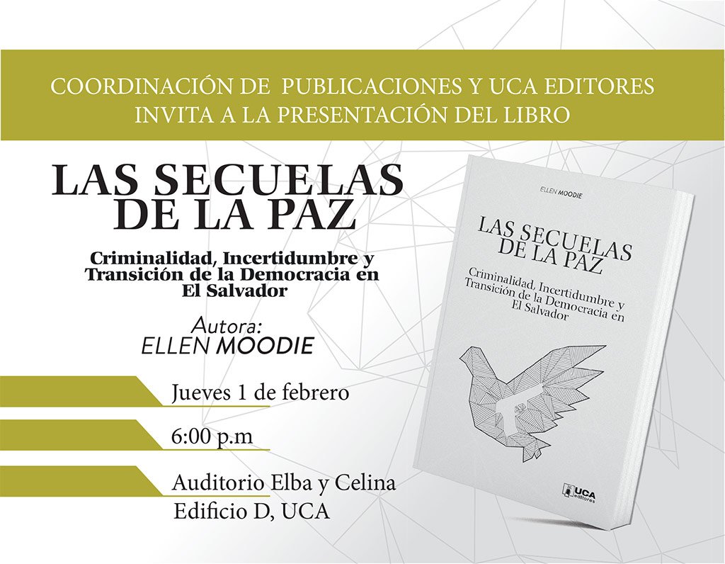 campuslpg's tweet photo. #CarteleraCampus: Si te interesa conocer más sobre nuestra realidad social y los acuerdos de paz estás invitado. 🕊️📘

✔️Jueves 1 de febrero de 2018
✔️6:00 p. m. 
✔️Auditorio Elba y Celina, en el edificio "D", @UCA_ES https://t.co/IB2LzHM0ic