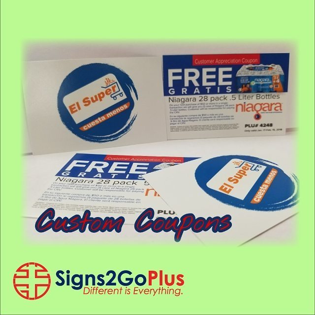 Custom made coupons. Call us for your 🆓 quote. 562 633-6306
#Signs2Goplus #SignsCompany #PrintCompany #DesignCompany #Signs #Coupons #Sales #ElSuper #Marketing  #Decals #Stickers #WindowDecals #DoorDecals #BusinessLogo #BusinessCards #Labels #Flyers #Tshirts #HeatPressed #Di…