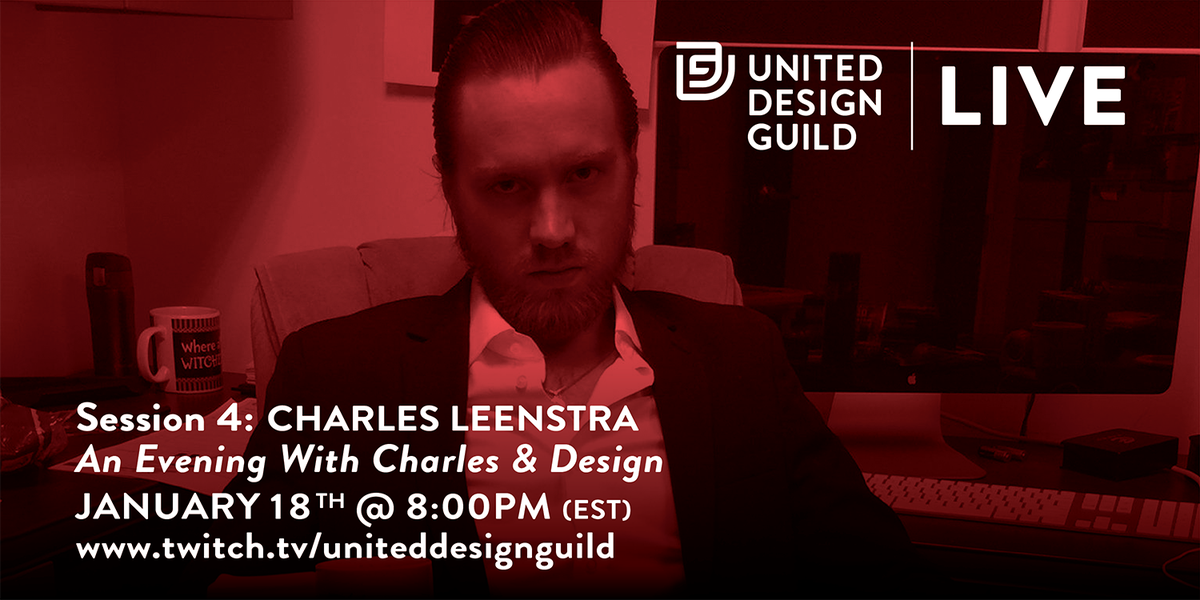 UDesignGuild's tweet photo. Don't forget to join us on @Twitch for "An Evening with Charles" this Thursday, 1/18, on our latest UDG | Live at 8pm. https://t.co/yEwZ8EW2qg #Twitch #LiveStream https://t.co/9Cy61jbZqR