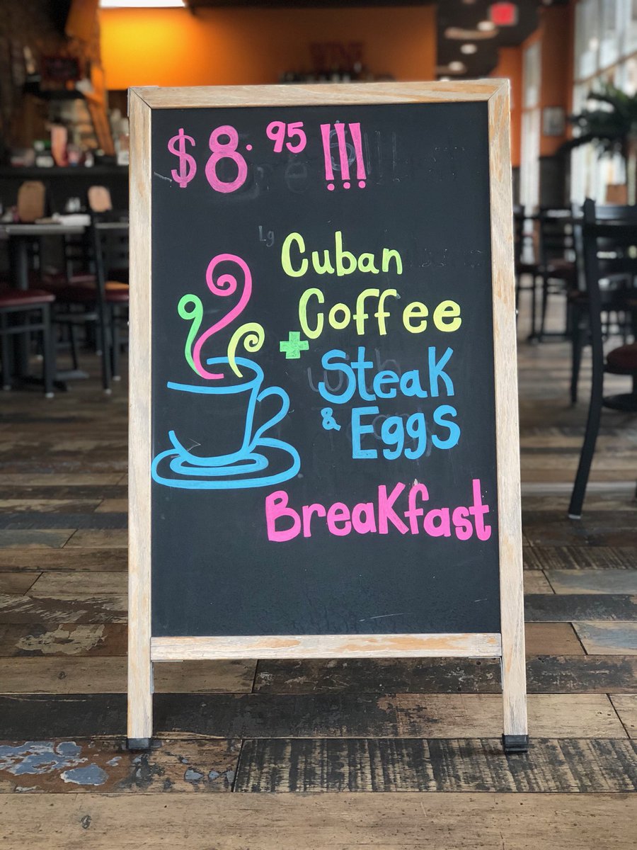 Steak &amp; Eggs + Cuban Toast + Cafe con Leche $8.95!! That’s the way to start the day...!! 🥩🍳🥖☕️😋👌@BreakfastSpecial <a href="/CaribbeanGrill_/">Caribbean Grill Cuban_Restaurant</a> @CubanFoodCoconutCreek