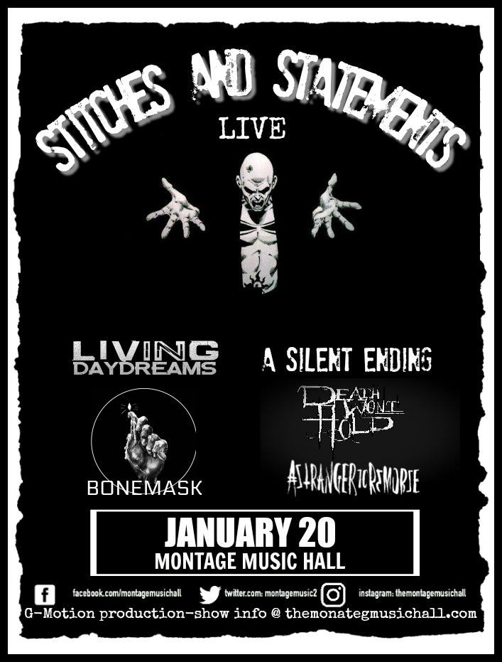 We're playing at The Montage Music Hall on Saturday.  Come on out and check out all the other bands.  Should be a great time! #asilentending