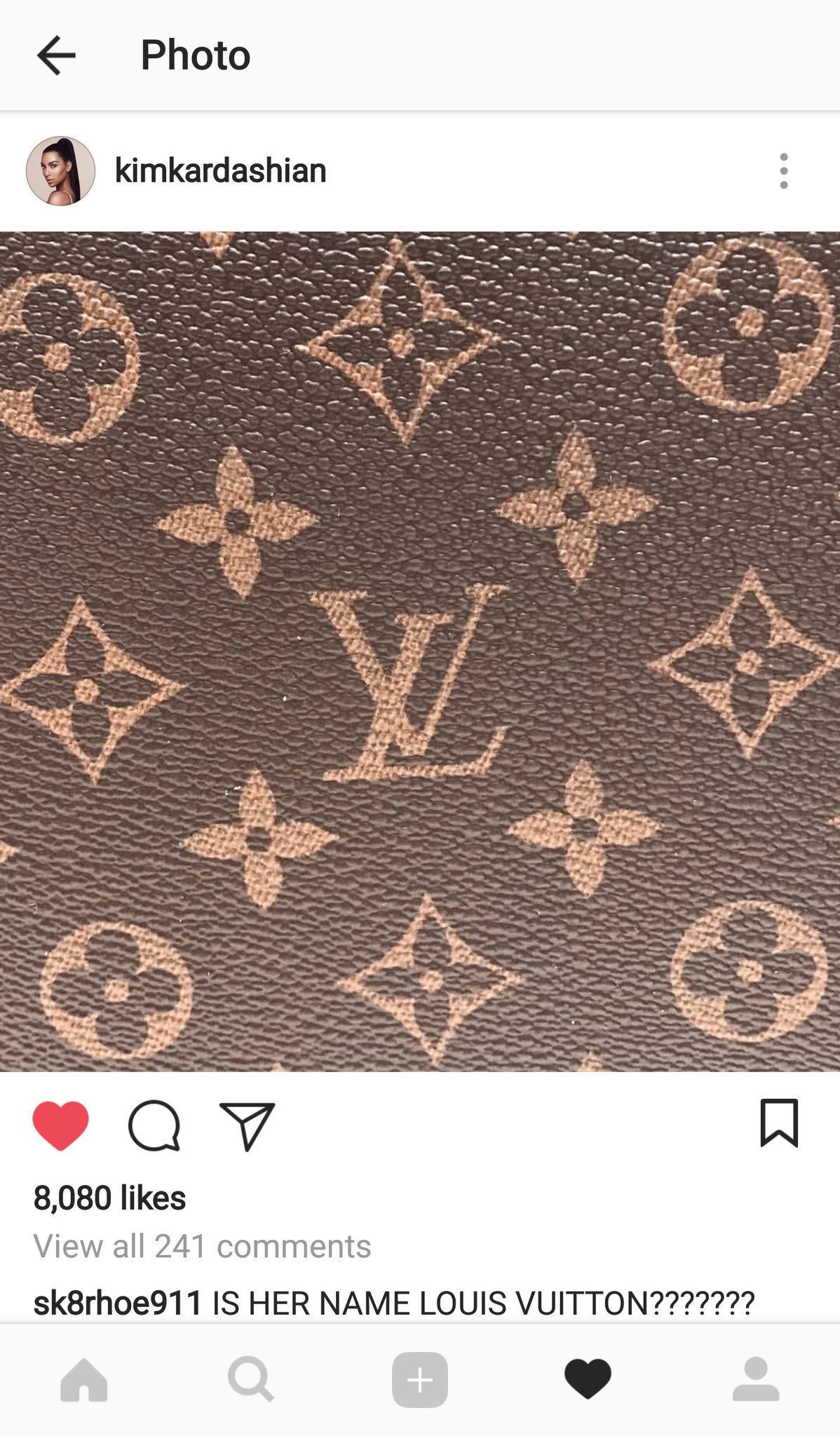 Louis Vuitton Brown Leather Fabric With Big Letters