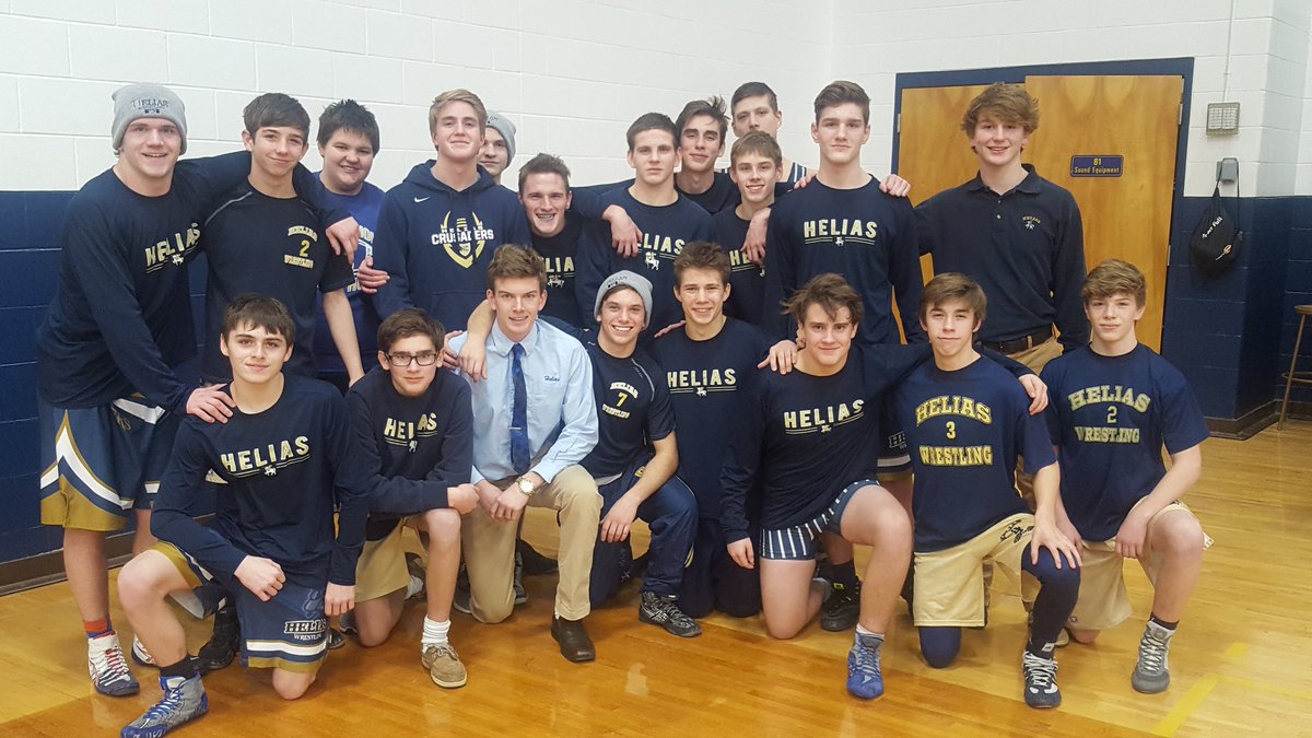 KJFMLR's tweet photo. For the first time since 2009 @heliascatholic @WrestlingHelias defeats the JC Jays 32-28 with 2 opens! #SaderStrong https://t.co/zi6aCyJPa7